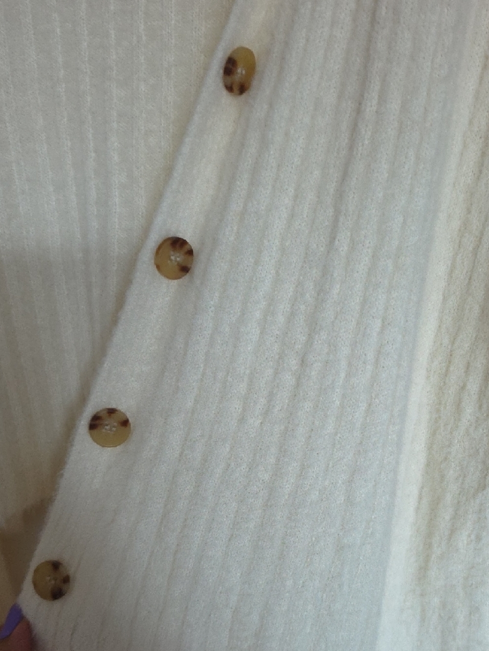Love Tree Cream Open-Front Ribbed Cardigan - Picture 3 of 3